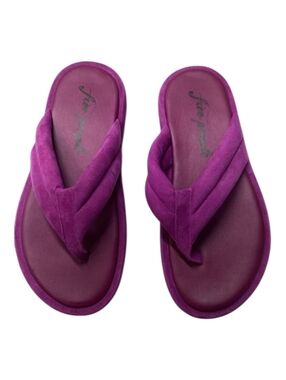 Free People Purple Wonderland Suede Thong Sandals Size EU 38 Platform Flip Flop